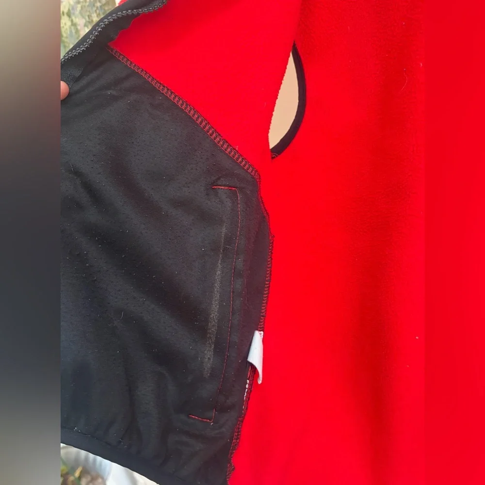The North Face Polartec Vintage Red Fleece Full Zip Vest, Sleeveless Outerwear